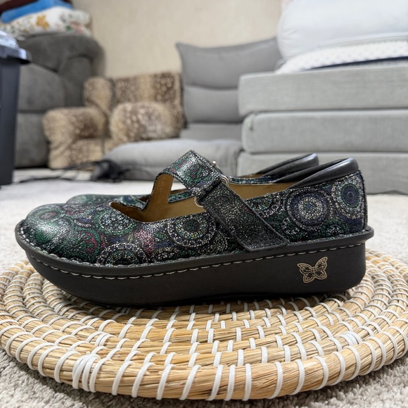 Alegria Dayna 327 Mary Jane Shoes Leather Comfort in Multi Spiro Blues 39/US 9 - Picture 3 of 15